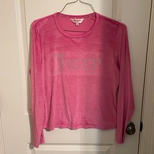 Juicy Couture Fuchsia Long Sleeve Tee with Rhinestones
